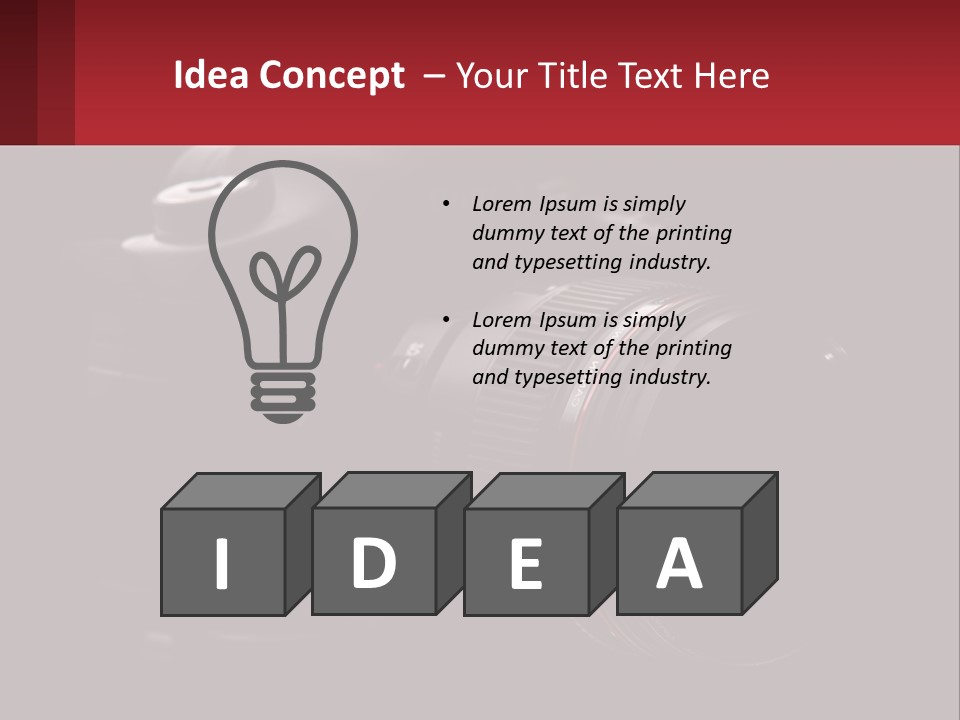 A Camera On A Black Background With The Words Name Of Presentation PowerPoint Template