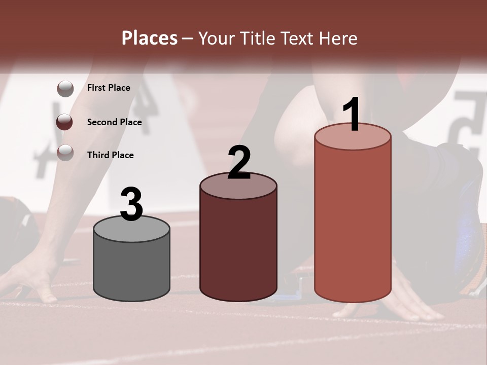 A Person Kneeling Down On A Track With A Number On It PowerPoint Template