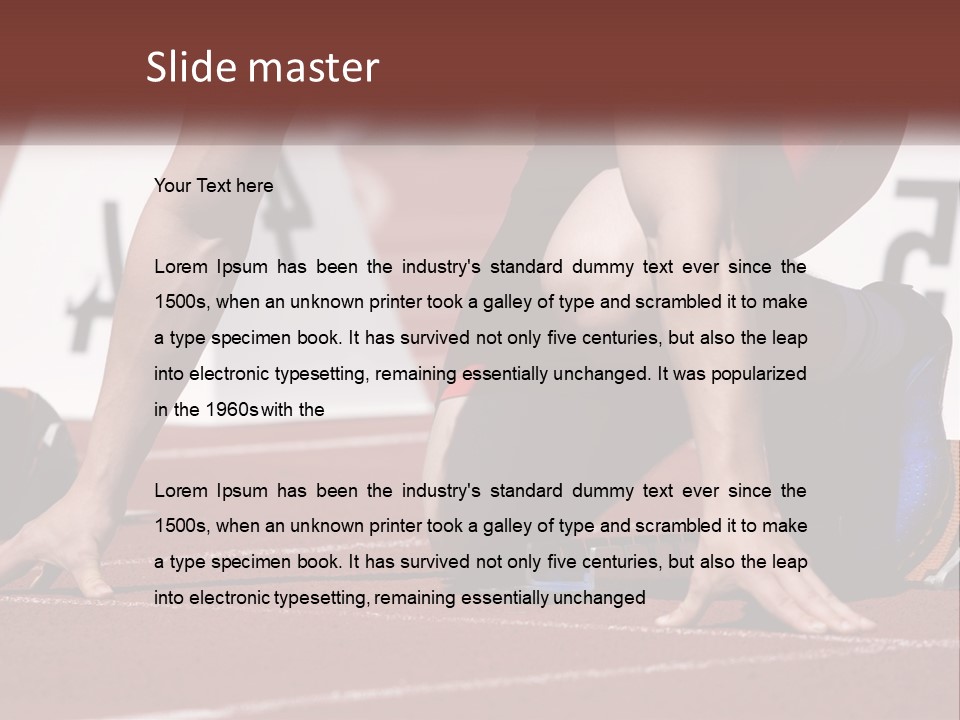 A Person Kneeling Down On A Track With A Number On It PowerPoint Template