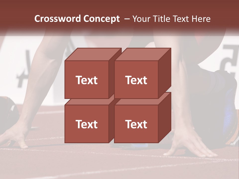 A Person Kneeling Down On A Track With A Number On It PowerPoint Template