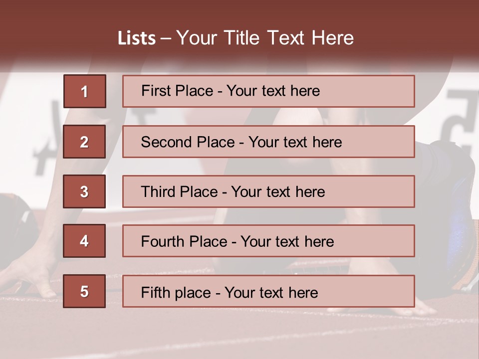 A Person Kneeling Down On A Track With A Number On It PowerPoint Template