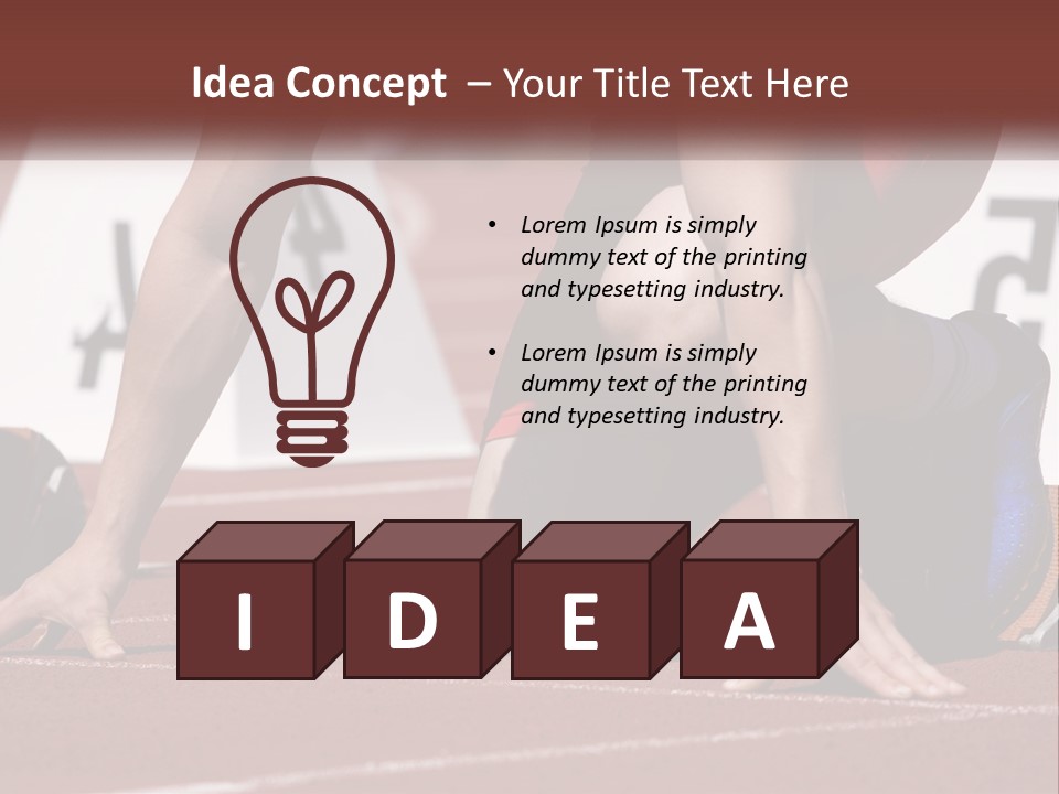 A Person Kneeling Down On A Track With A Number On It PowerPoint Template