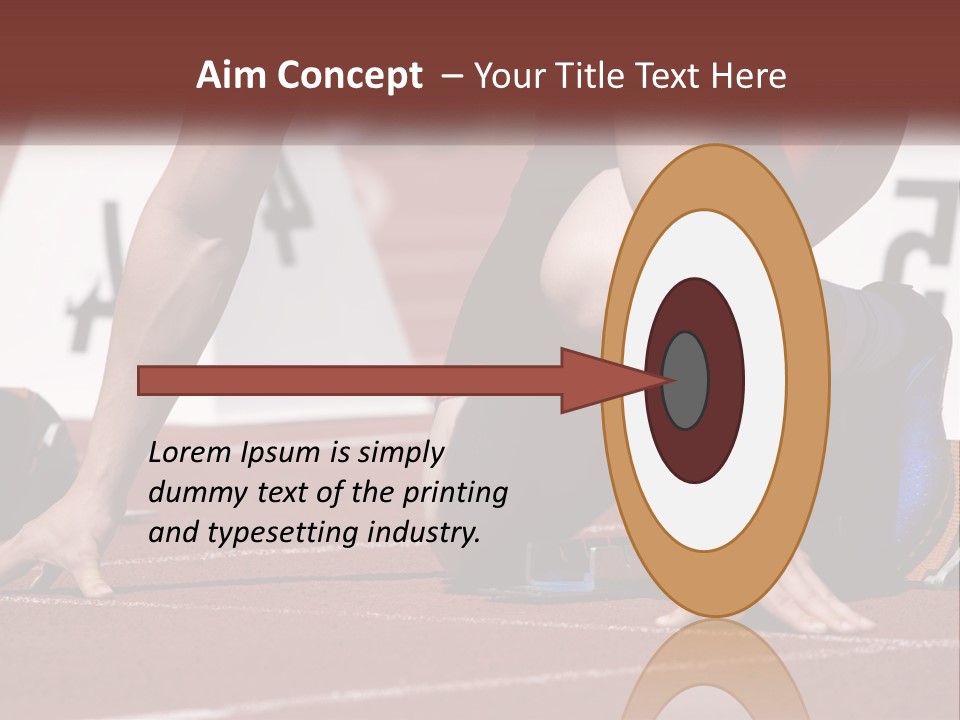 A Person Kneeling Down On A Track With A Number On It PowerPoint Template