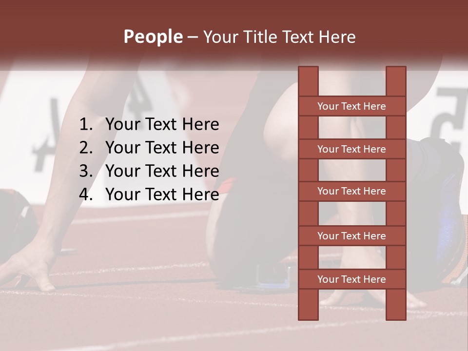 A Person Kneeling Down On A Track With A Number On It PowerPoint Template