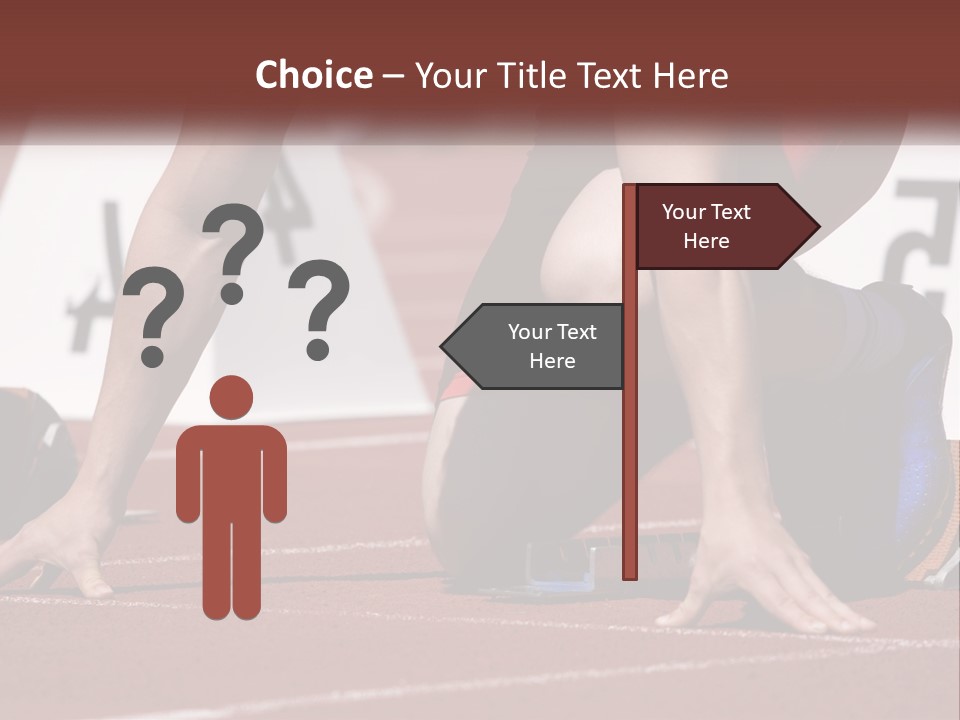 A Person Kneeling Down On A Track With A Number On It PowerPoint Template