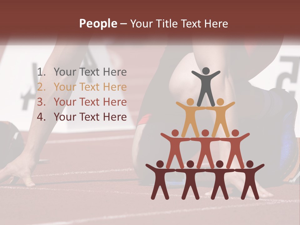 A Person Kneeling Down On A Track With A Number On It PowerPoint Template