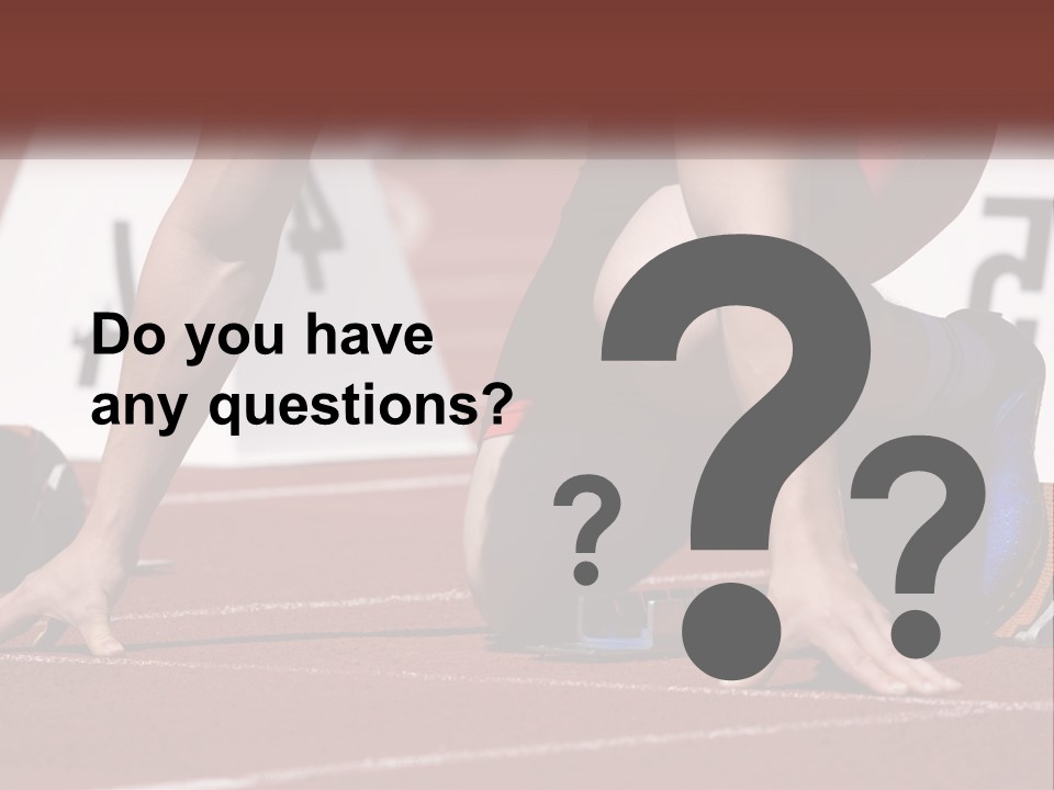 A Person Kneeling Down On A Track With A Number On It PowerPoint Template