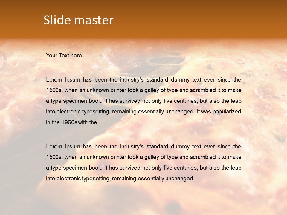 A Close Up Of A Slice Of Pizza On A Table PowerPoint Template