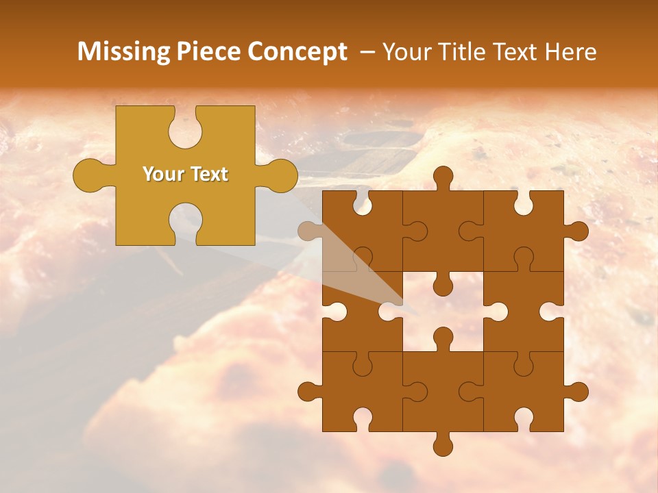 A Close Up Of A Slice Of Pizza On A Table PowerPoint Template