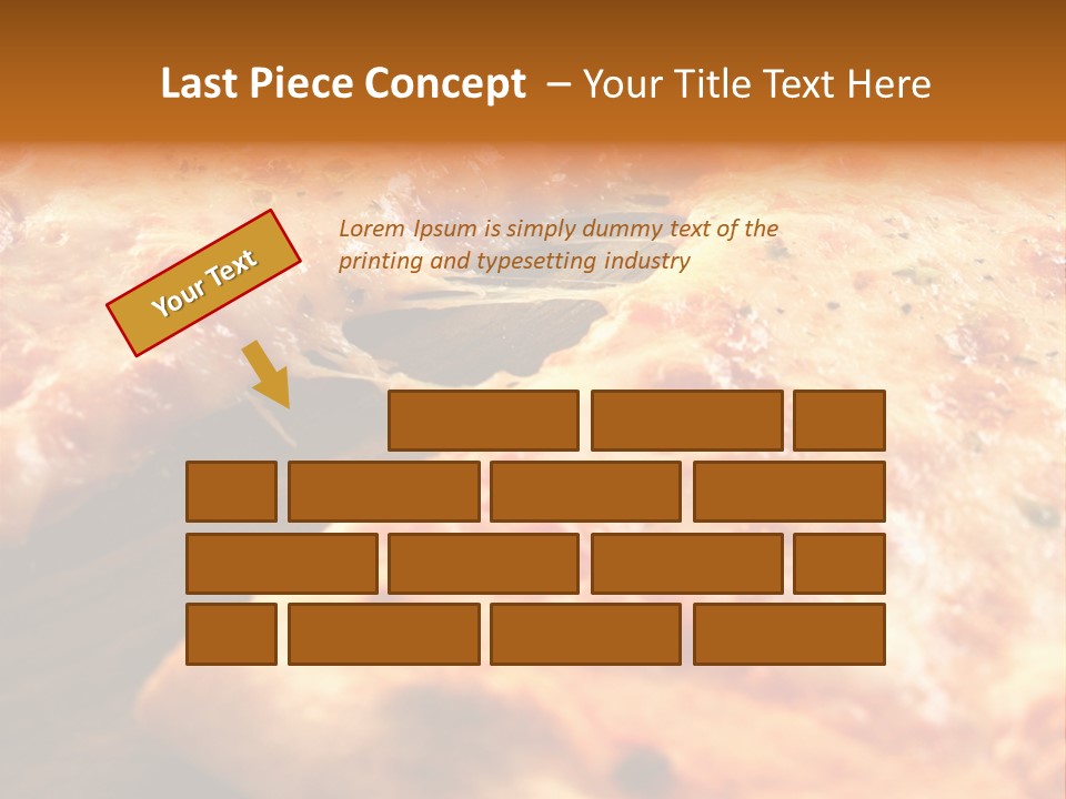 A Close Up Of A Slice Of Pizza On A Table PowerPoint Template