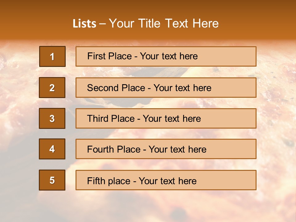 A Close Up Of A Slice Of Pizza On A Table PowerPoint Template