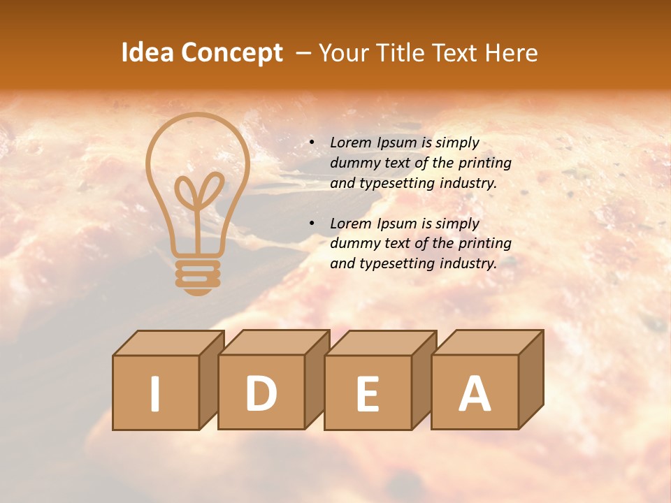 A Close Up Of A Slice Of Pizza On A Table PowerPoint Template