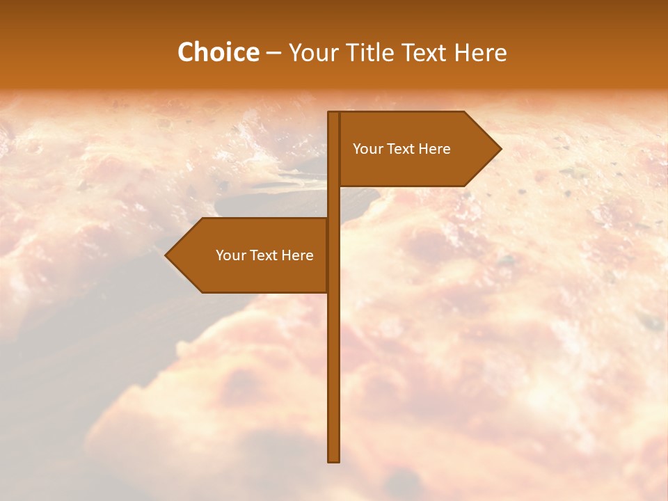 A Close Up Of A Slice Of Pizza On A Table PowerPoint Template