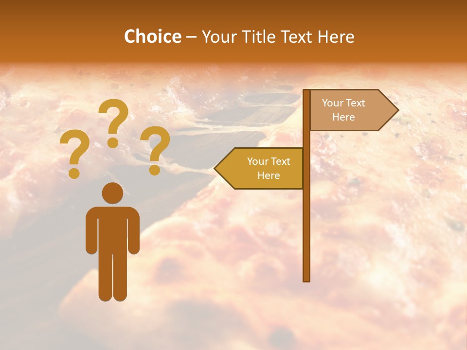 A Close Up Of A Slice Of Pizza On A Table PowerPoint Template