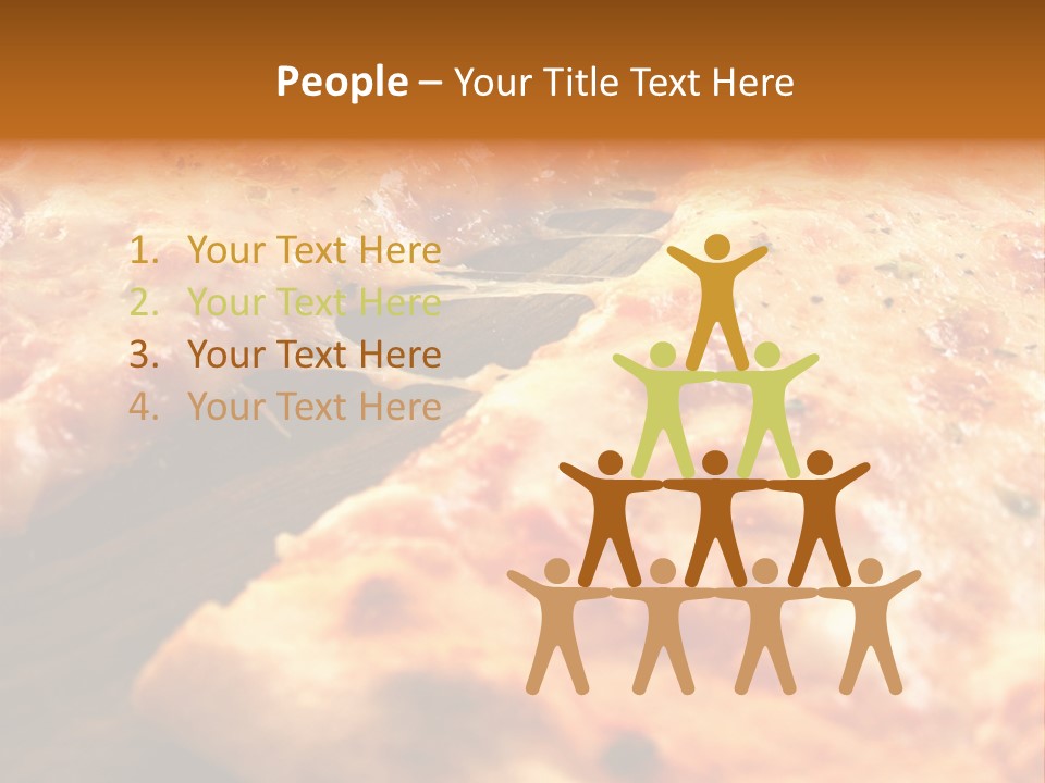 A Close Up Of A Slice Of Pizza On A Table PowerPoint Template