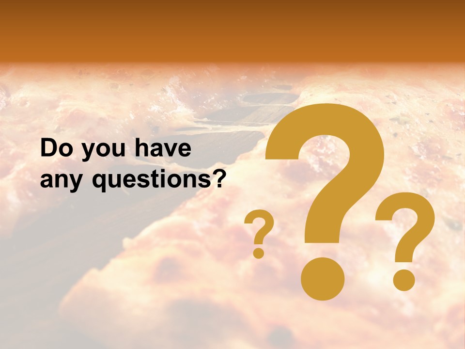 A Close Up Of A Slice Of Pizza On A Table PowerPoint Template