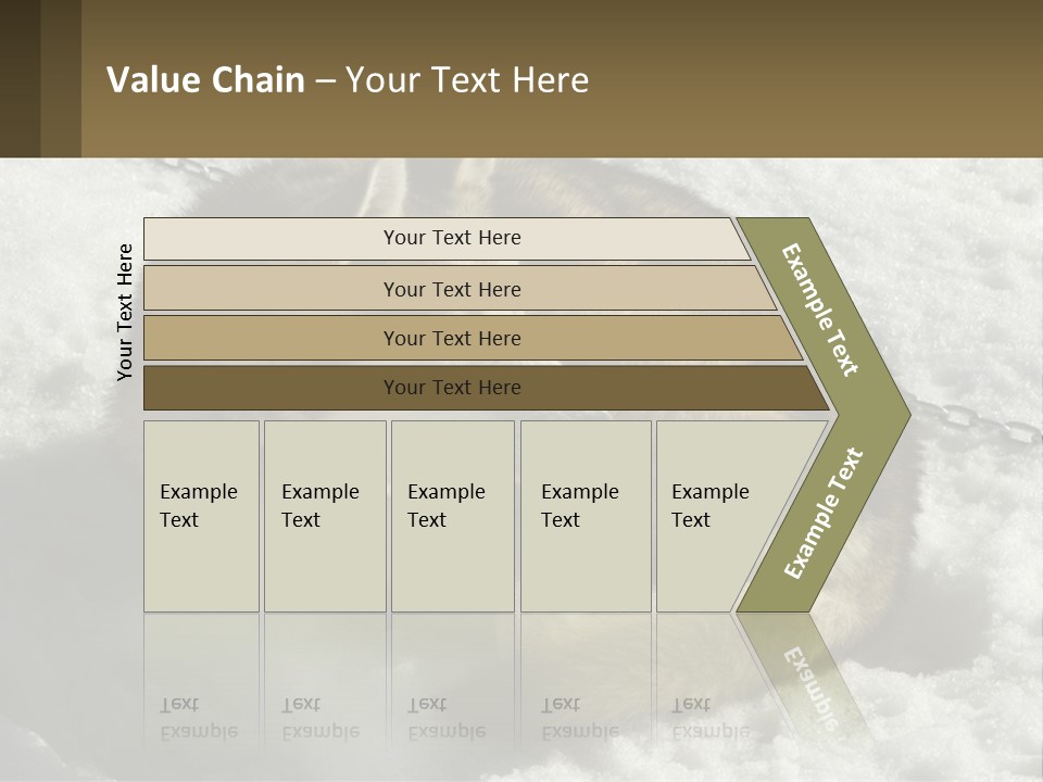 A Husky Dog Laying In The Snow Powerpoint Template PowerPoint Template