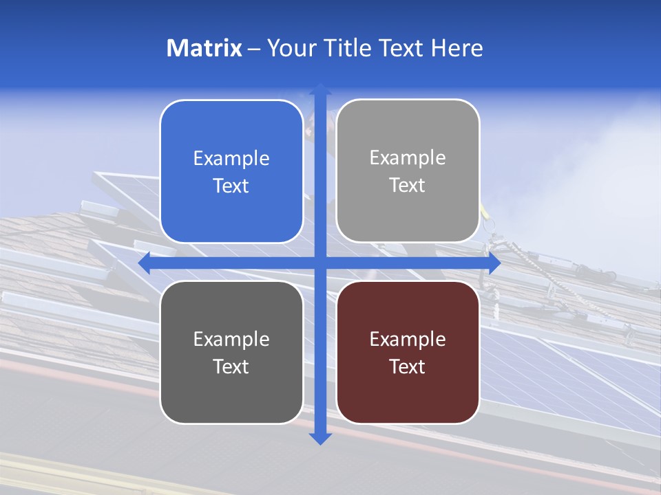 A Man On Top Of A Roof Working On A Solar Panel PowerPoint Template