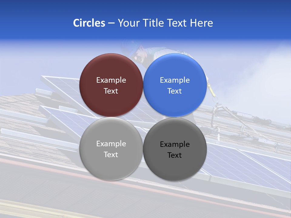 A Man On Top Of A Roof Working On A Solar Panel PowerPoint Template