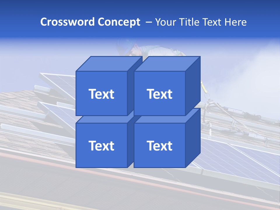 A Man On Top Of A Roof Working On A Solar Panel PowerPoint Template