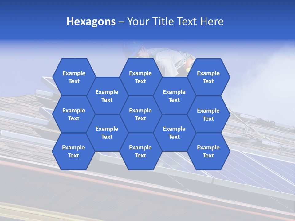 A Man On Top Of A Roof Working On A Solar Panel PowerPoint Template