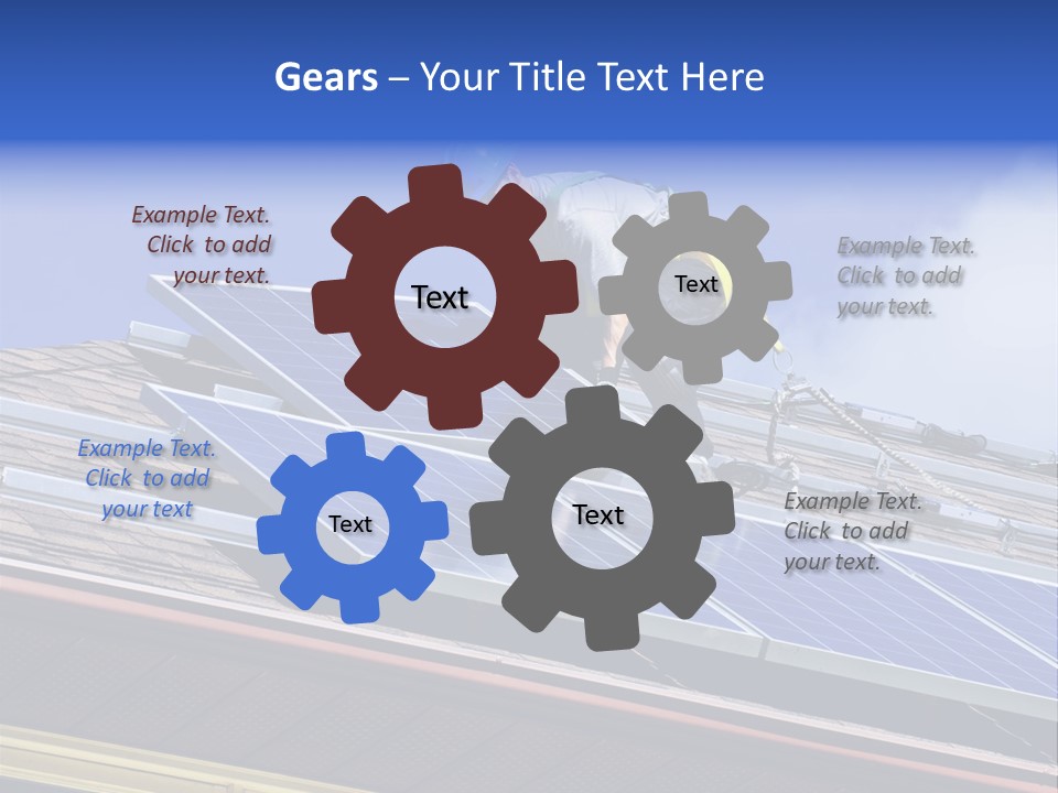 A Man On Top Of A Roof Working On A Solar Panel PowerPoint Template