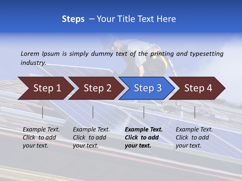 A Man On Top Of A Roof Working On A Solar Panel PowerPoint Template
