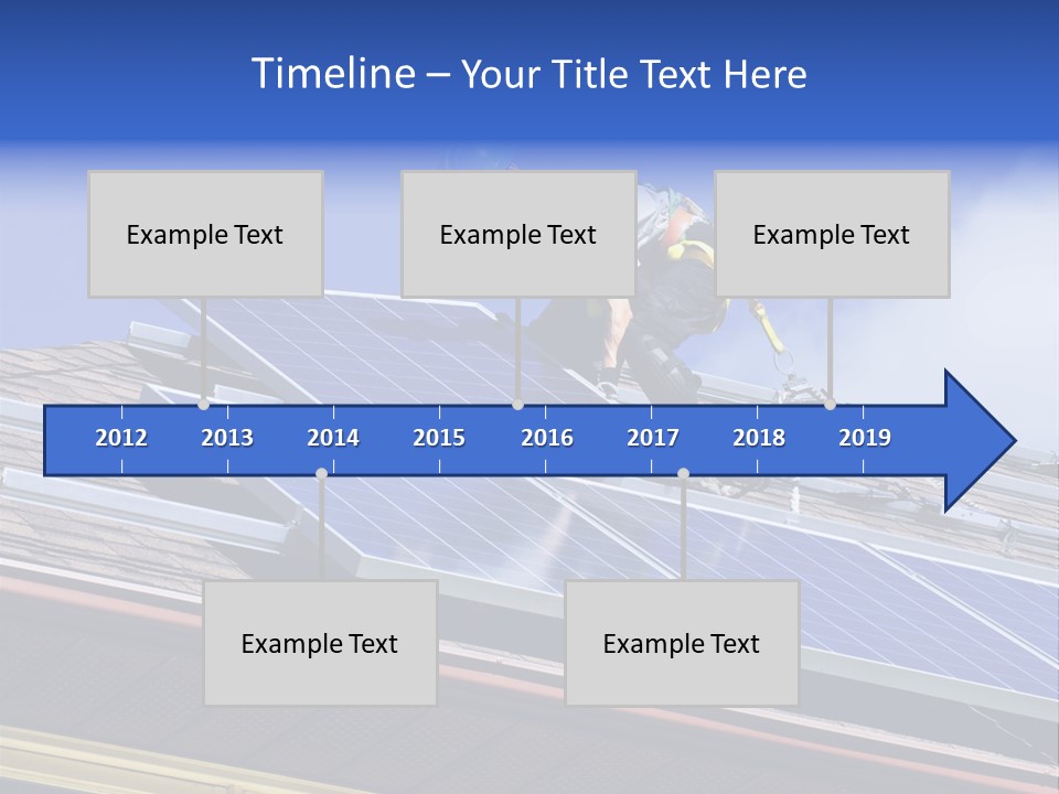 A Man On Top Of A Roof Working On A Solar Panel PowerPoint Template