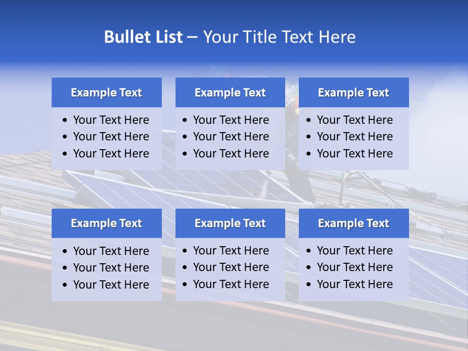 A Man On Top Of A Roof Working On A Solar Panel PowerPoint Template