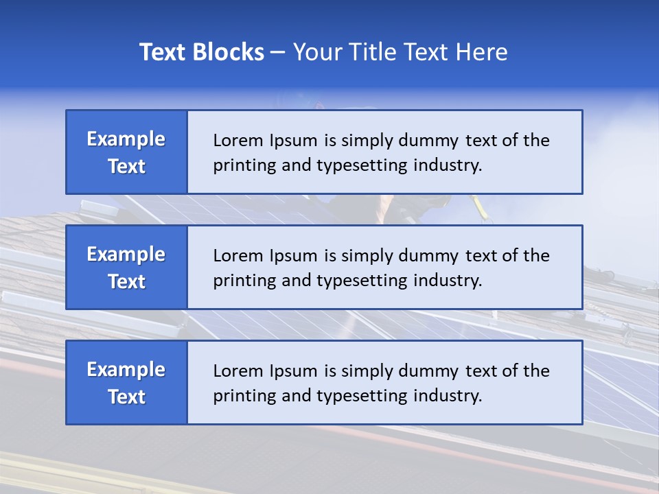 A Man On Top Of A Roof Working On A Solar Panel PowerPoint Template