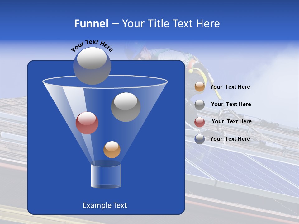 A Man On Top Of A Roof Working On A Solar Panel PowerPoint Template