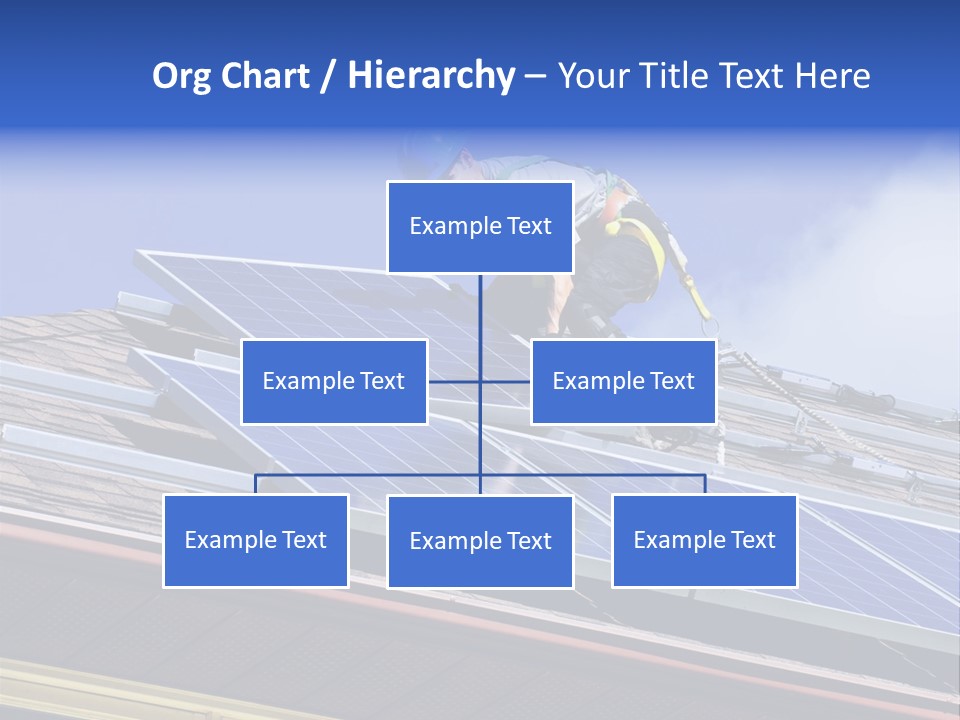 A Man On Top Of A Roof Working On A Solar Panel PowerPoint Template