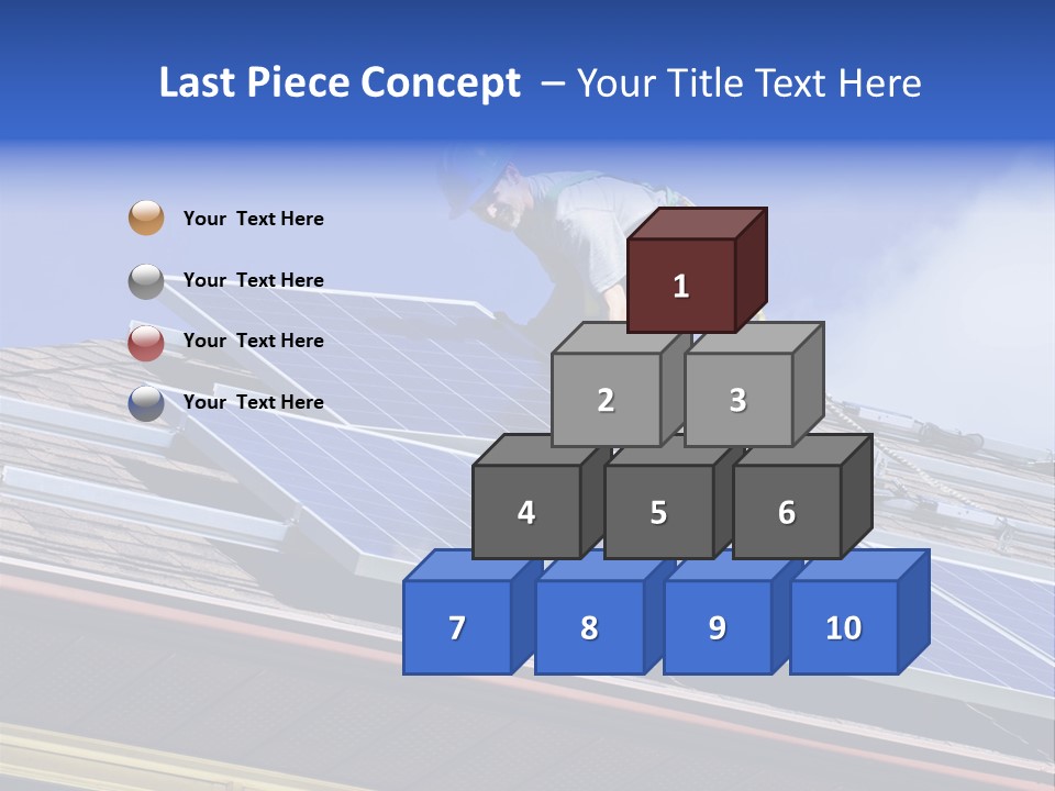 A Man On Top Of A Roof Working On A Solar Panel PowerPoint Template