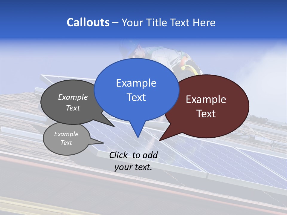 A Man On Top Of A Roof Working On A Solar Panel PowerPoint Template