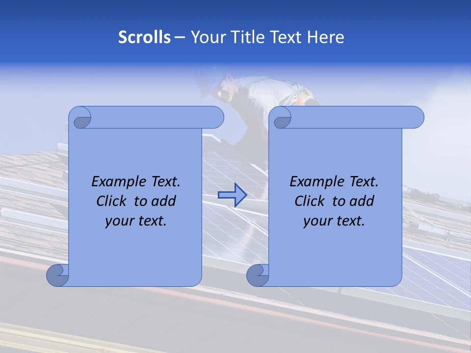 A Man On Top Of A Roof Working On A Solar Panel PowerPoint Template