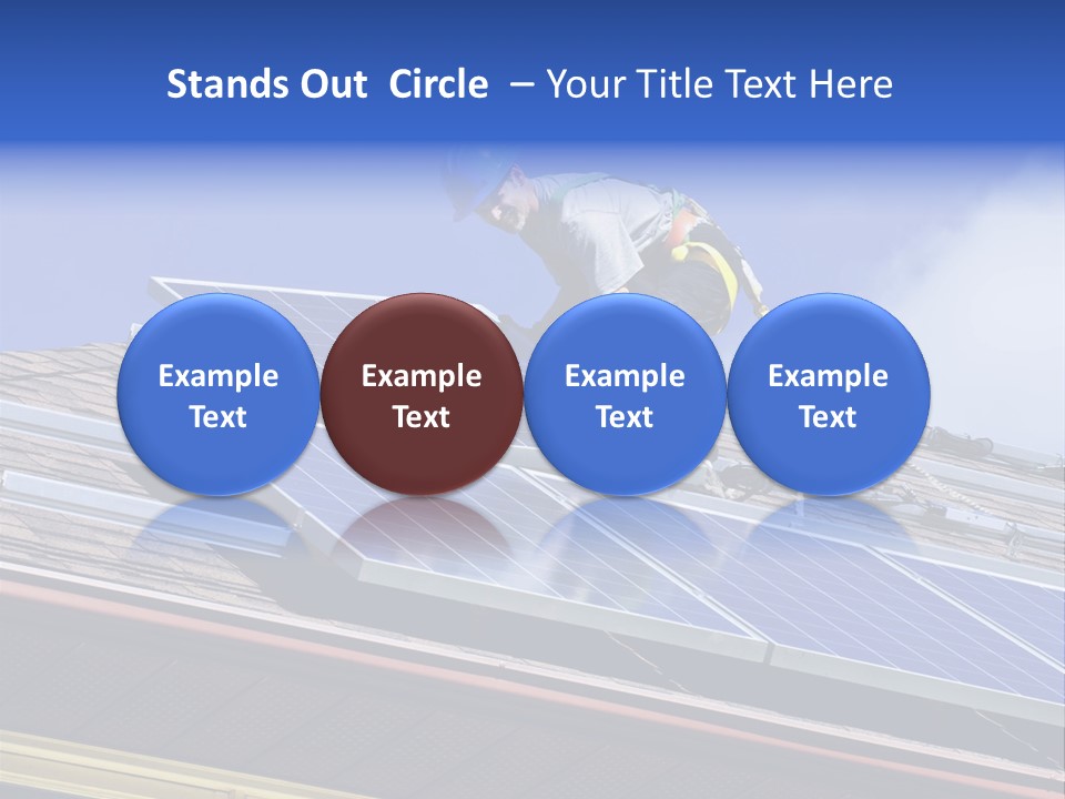 A Man On Top Of A Roof Working On A Solar Panel PowerPoint Template