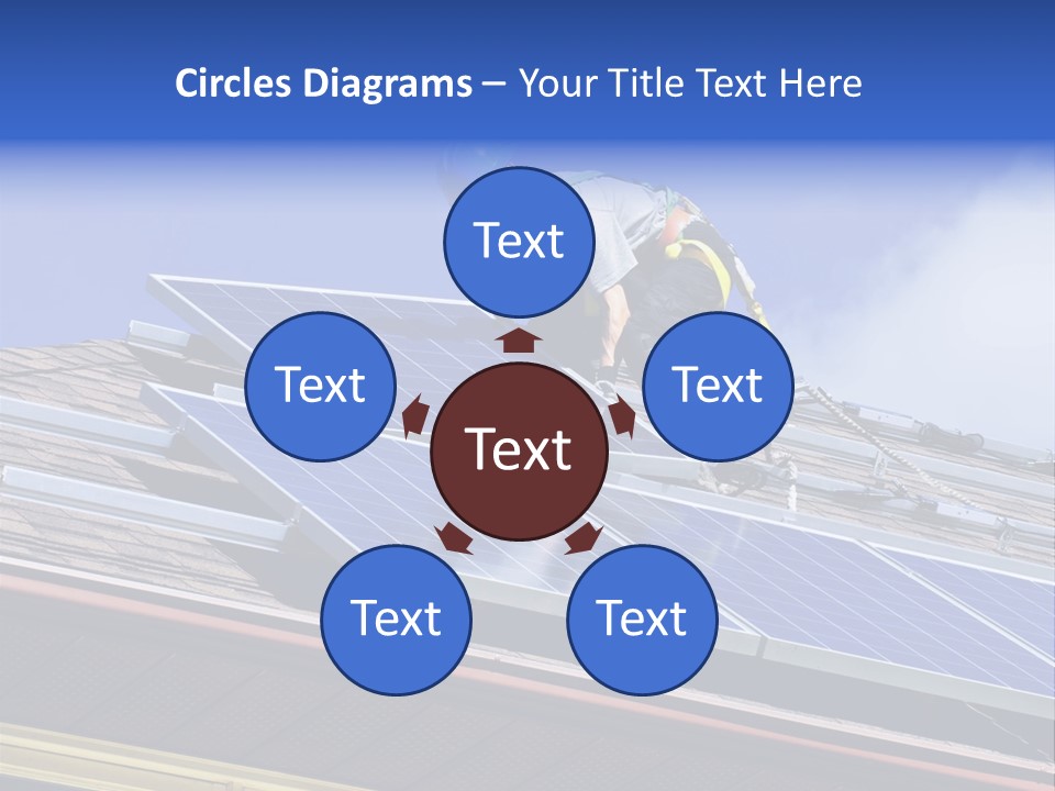 A Man On Top Of A Roof Working On A Solar Panel PowerPoint Template