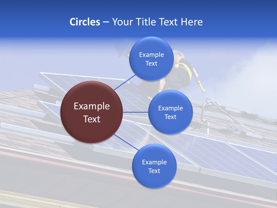 A Man On Top Of A Roof Working On A Solar Panel PowerPoint Template