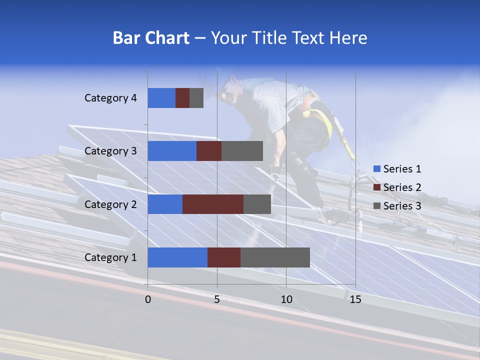A Man On Top Of A Roof Working On A Solar Panel PowerPoint Template