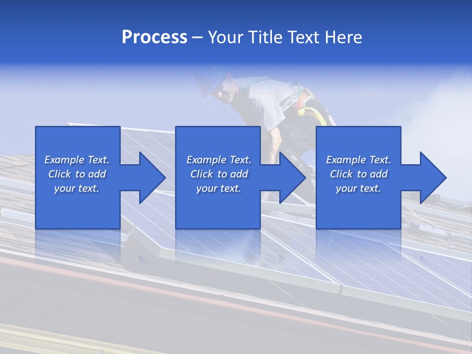 A Man On Top Of A Roof Working On A Solar Panel PowerPoint Template