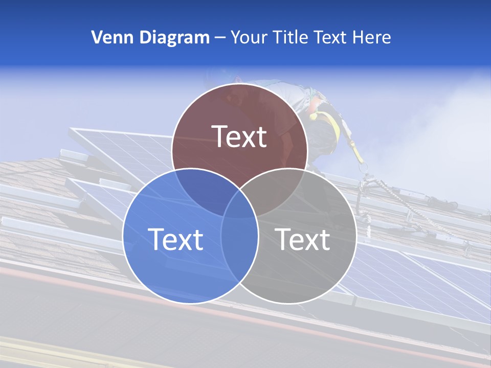 A Man On Top Of A Roof Working On A Solar Panel PowerPoint Template