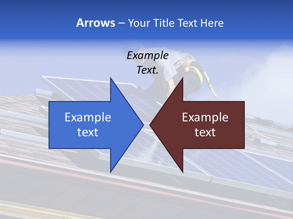 A Man On Top Of A Roof Working On A Solar Panel PowerPoint Template
