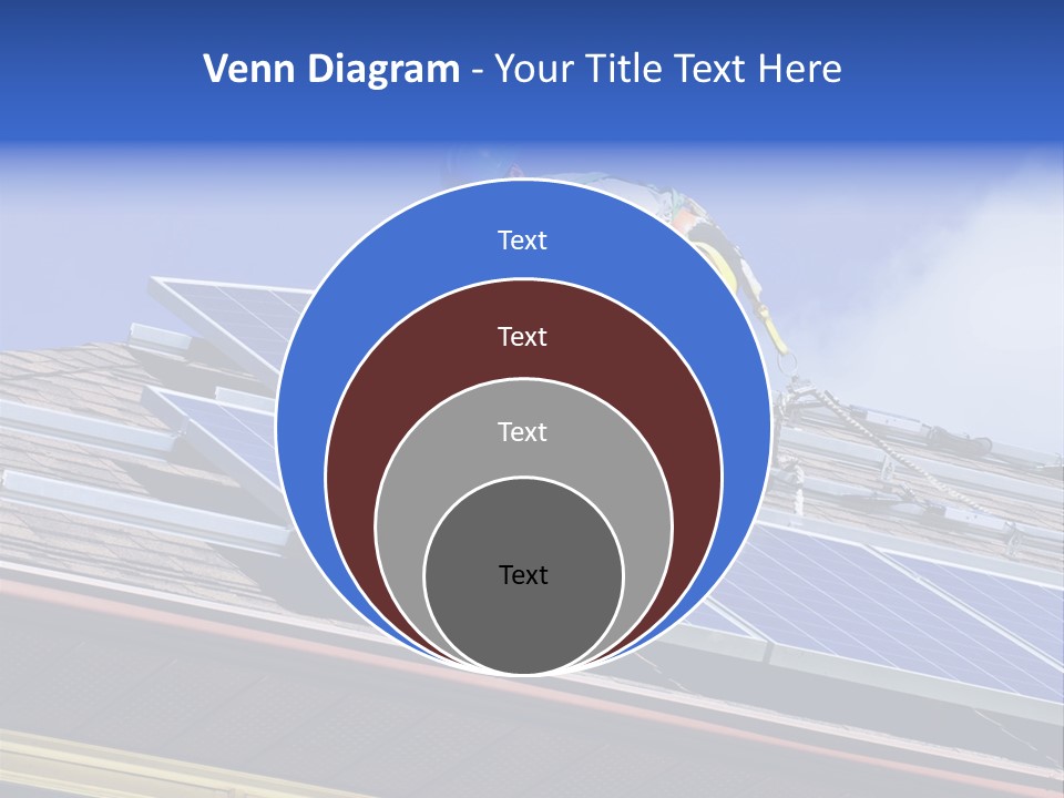 A Man On Top Of A Roof Working On A Solar Panel PowerPoint Template