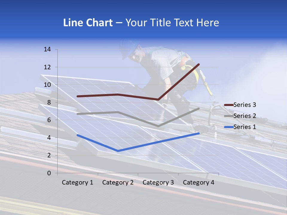A Man On Top Of A Roof Working On A Solar Panel PowerPoint Template