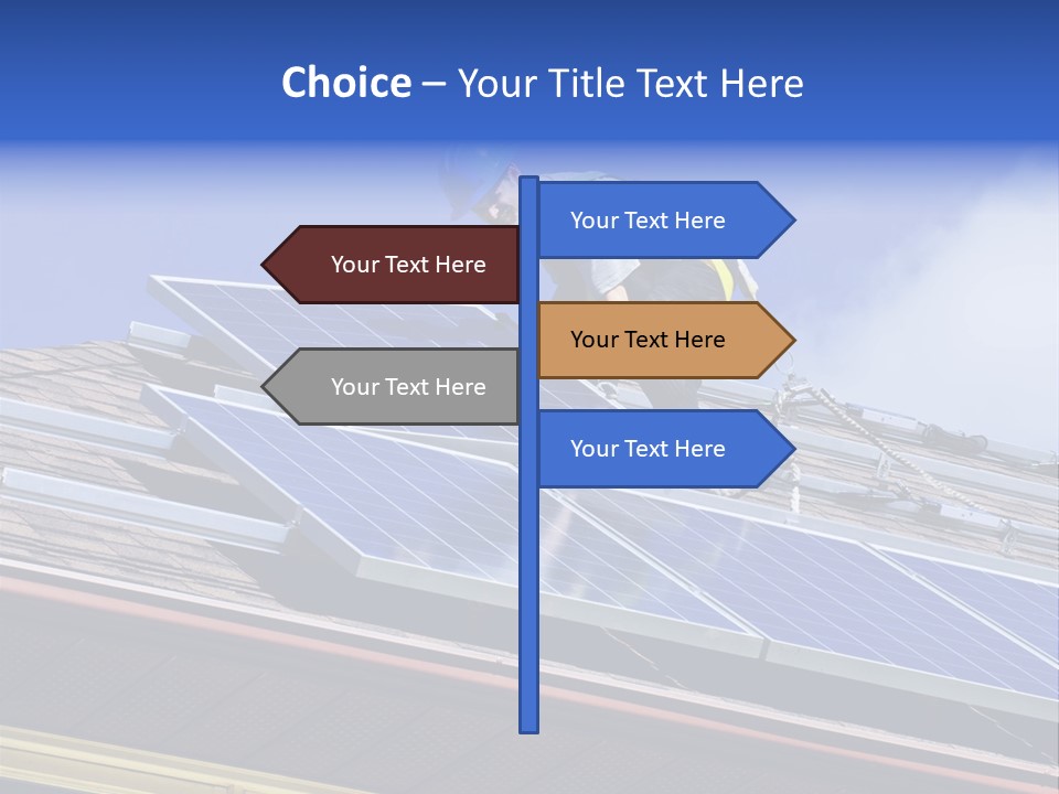 A Man On Top Of A Roof Working On A Solar Panel PowerPoint Template