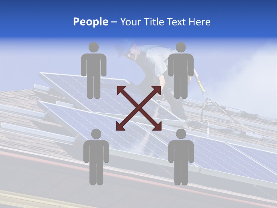 A Man On Top Of A Roof Working On A Solar Panel PowerPoint Template
