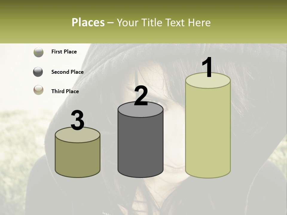 A Woman In A Hoodie Is Looking At The Camera PowerPoint Template