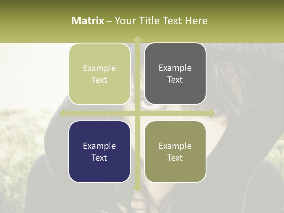 A Woman In A Hoodie Is Looking At The Camera PowerPoint Template