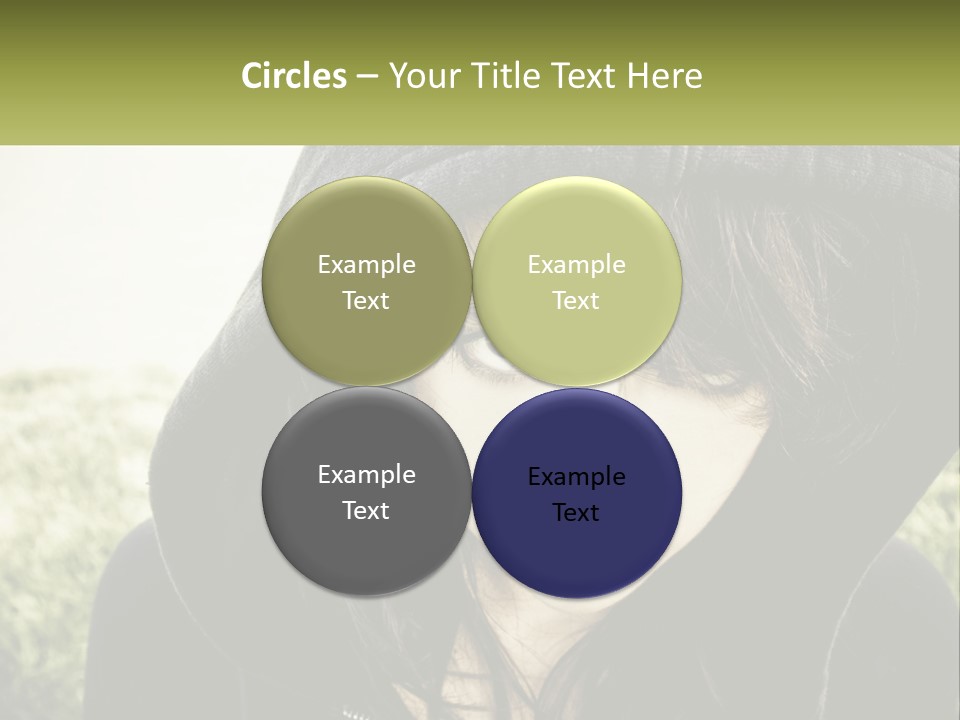 A Woman In A Hoodie Is Looking At The Camera PowerPoint Template