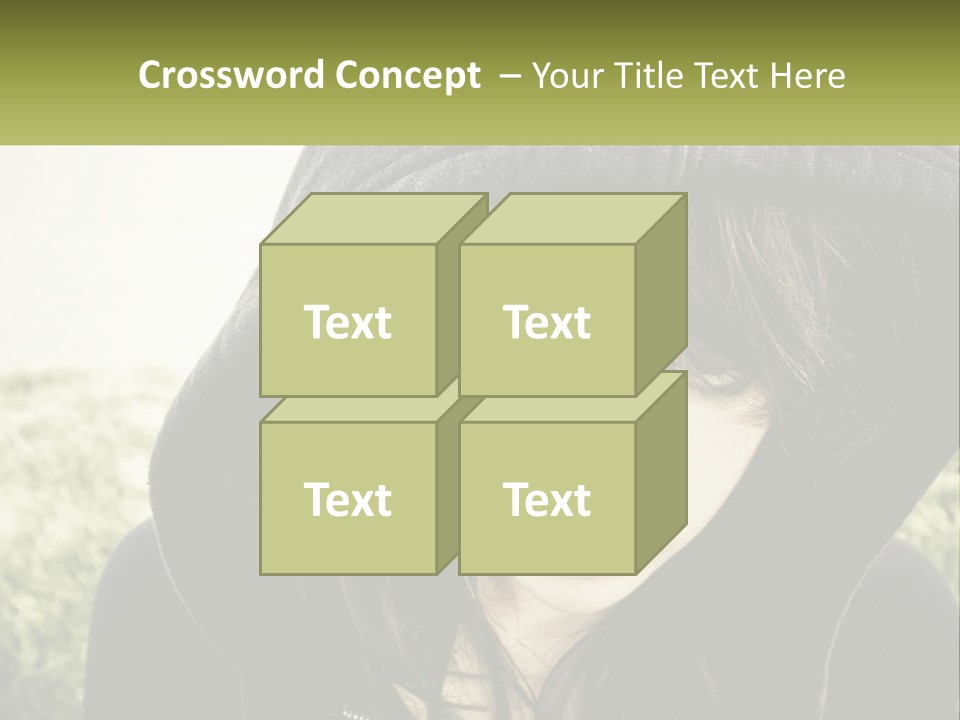 A Woman In A Hoodie Is Looking At The Camera PowerPoint Template